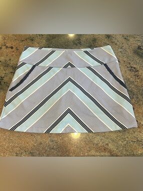 adidas Striped Chevron Golf Skort in Navy Purple and Light Blue